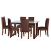 Juego de Comedor Latam Home Pamplona Segovia 6 Sillas Cuero Negro