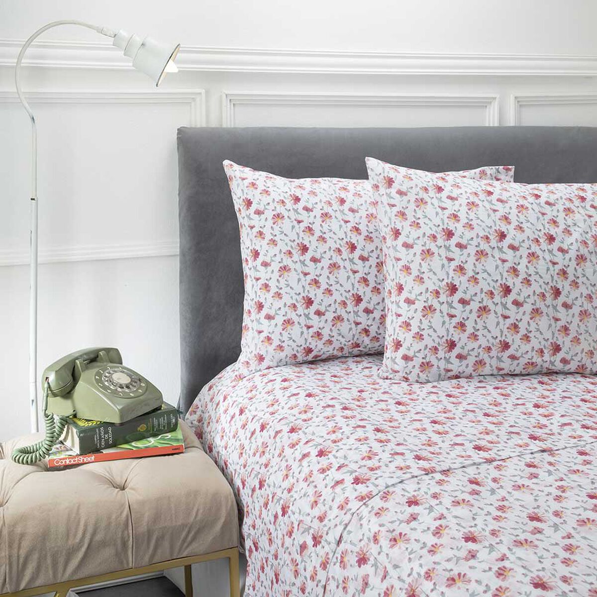 Juego de Sábanas Estampadas Casa Linda 132 Hilos 1 Plaza Fiorela