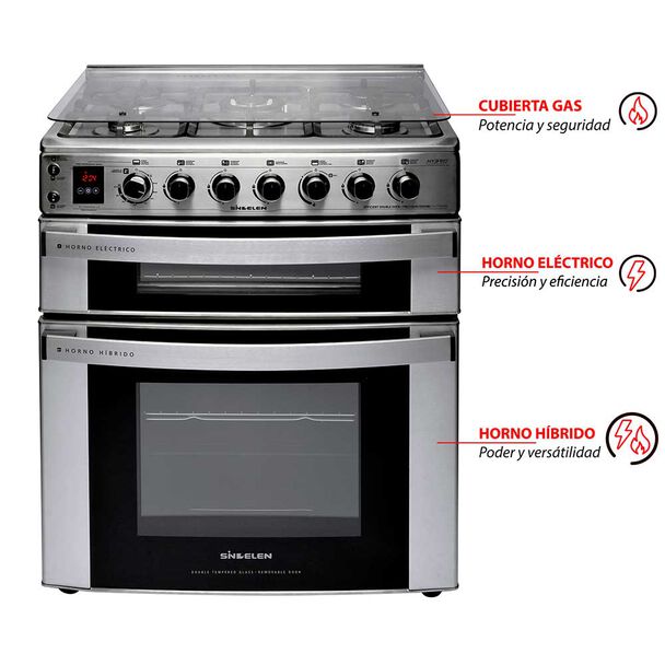Cocina a Gas/Eléctrica Sindelen CH-770DHIN 5 Quemadores