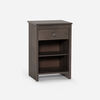 Combo Cama Europea Rosen 2 Plazas Indie BN + Respaldo y Veladores Ferrara