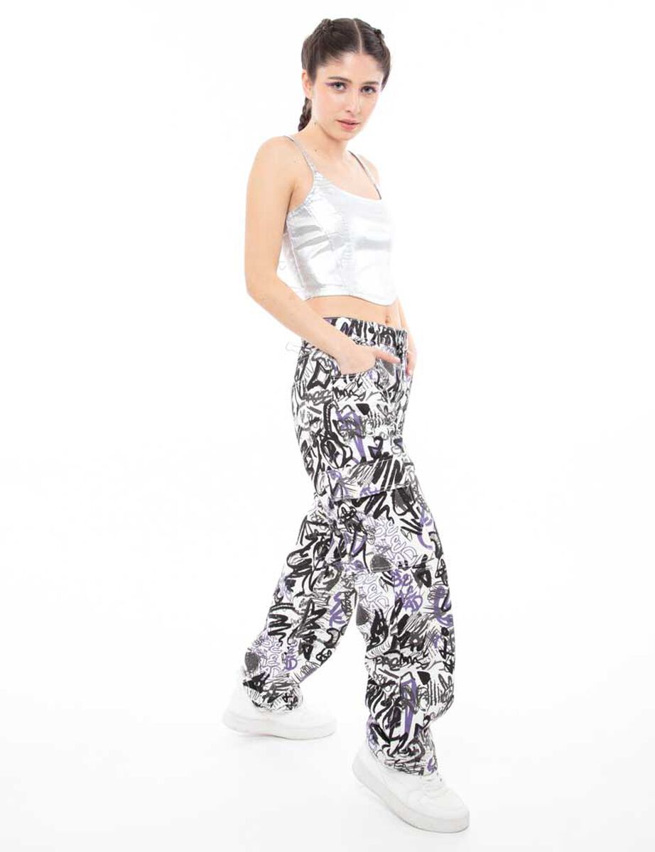 Polera Metalizada Crop Sin Mangas Mujer Icono