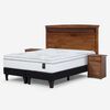 Cama Europea Rosen Base Dividida King Art 4 + Respaldo + 2 Veladores Veneto