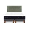 Cama Europea CIC Base Dividida King Premium + Respaldo Milan Olivo
