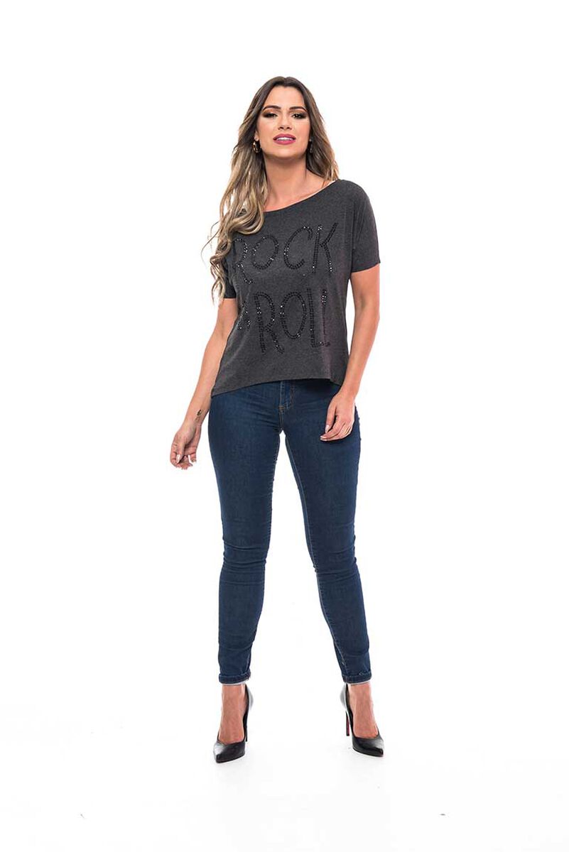 Polera Manga Corta Mujer Rock Caviar