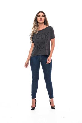 Imagen 1 del producto Polera Manga Corta Mujer Rock Caviar Gris