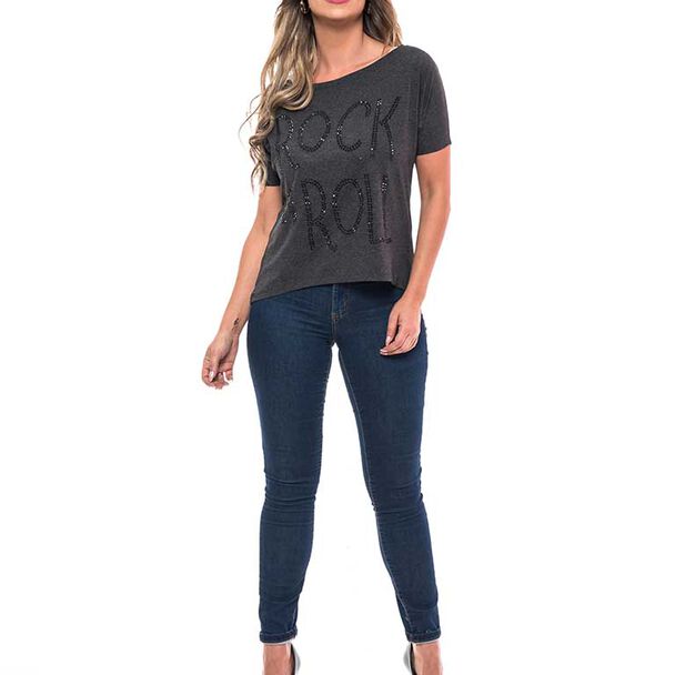 Polera Manga Corta Mujer Rock Caviar