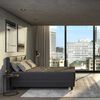Cama Europea Flex Base Dividida 2 Plazas Black + Respaldo Modern Grafito + 2 Veladores Rover