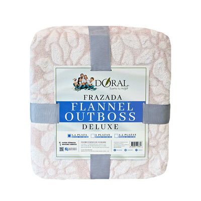 Frazada Poliéster Doral 1,5 Plazas Deluxe Rosado