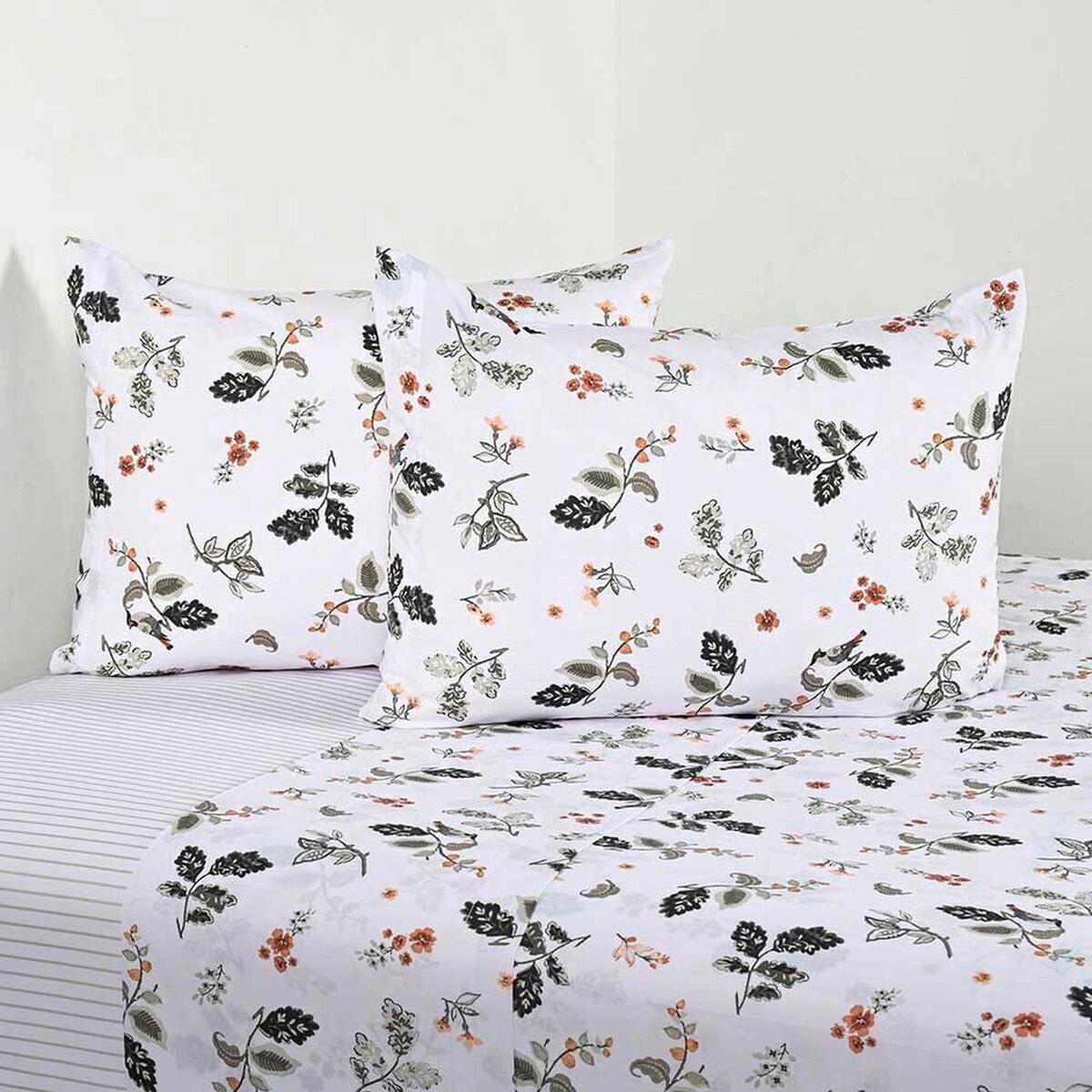 Juego de S&aacute;banas Elements & Co 200 Hilos King Bird Blanco