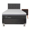 Box Spring CIC 1,5 Plazas Ortopedic Advance + Respaldo + Velador Eufrates