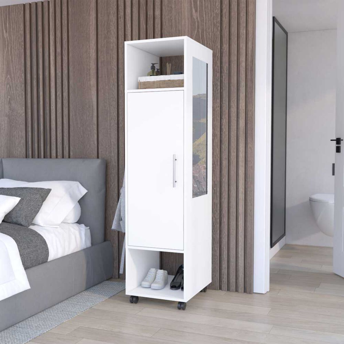 Clóset TuHome Custer con Espejo 1 Puerta Blanco