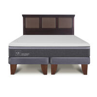 Cama Europea CIC Base Dividida King Ortopedic Advance + Respaldo New Torino Chocolate