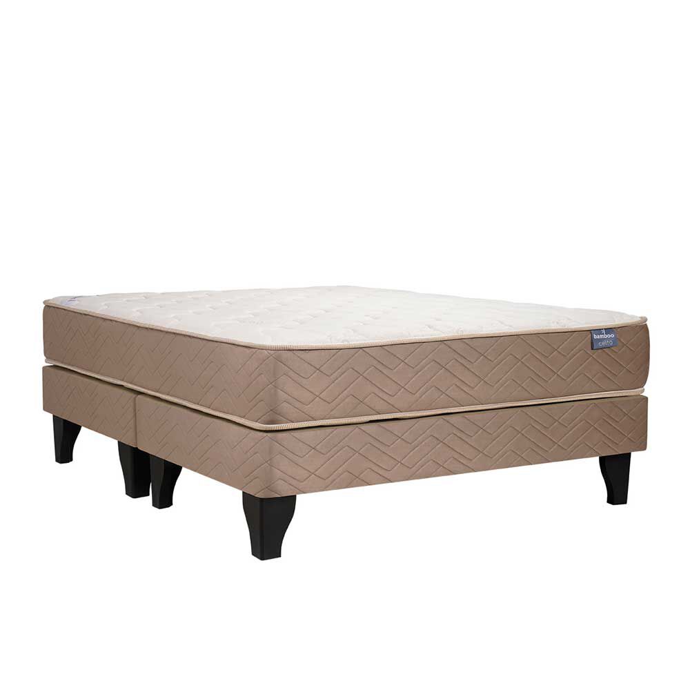 Cama Europea Celta Base Dividida 2 Plazas Bamboo