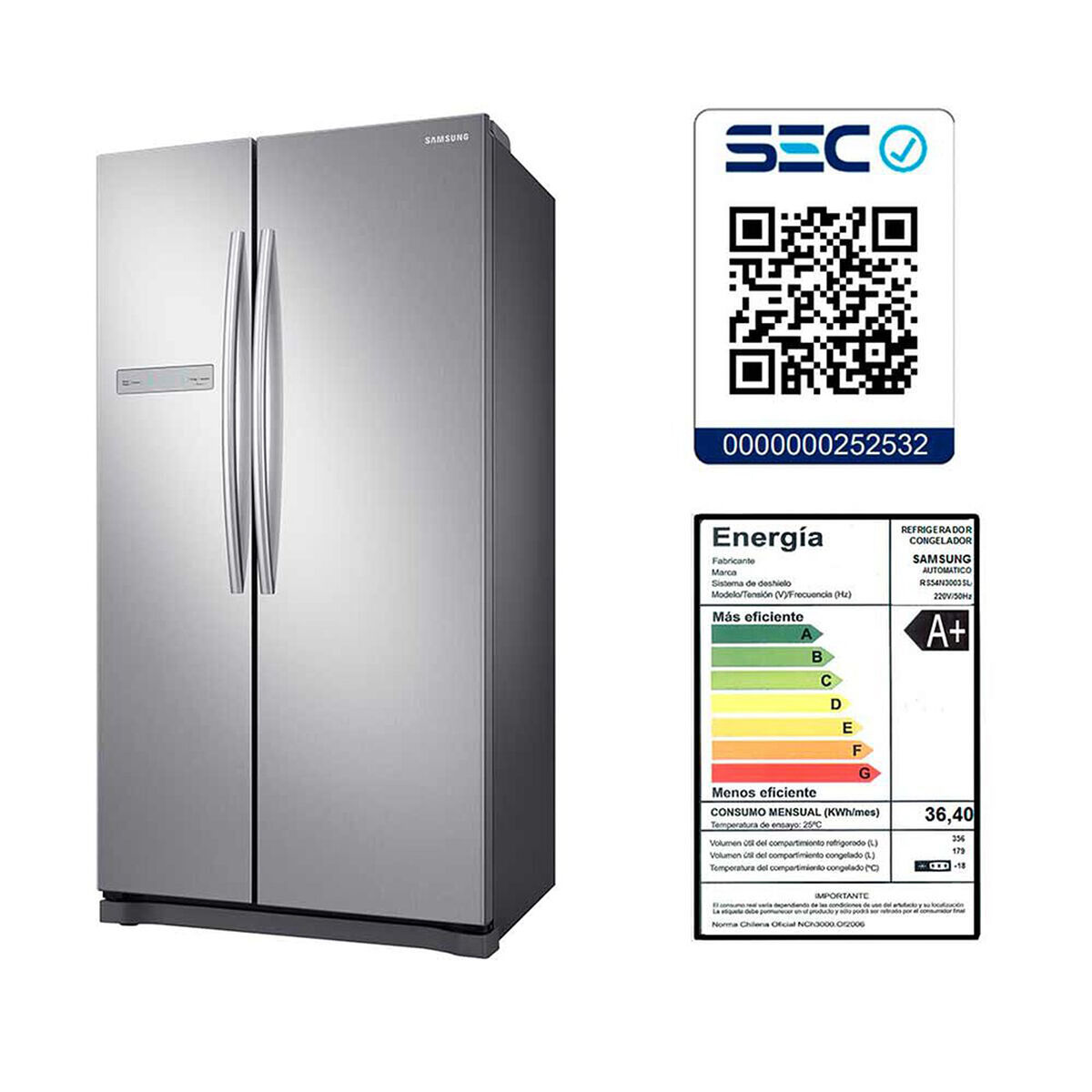 Combo Refrigerador Side by Side Samsung 535 Lts. + Aspiradora Robot Vacuum Cleaner con Wifi
