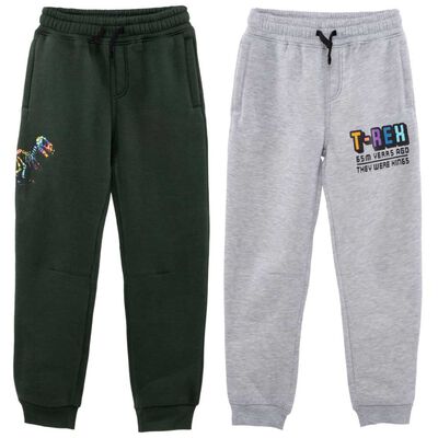 Pack 2 Pantalón Buzo Niño Chess Bosque, Denim, Grafito