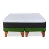Cama Europea Latam Home Base Dividida 2 Plazas Zen Top Foam Soft Velvet Verde