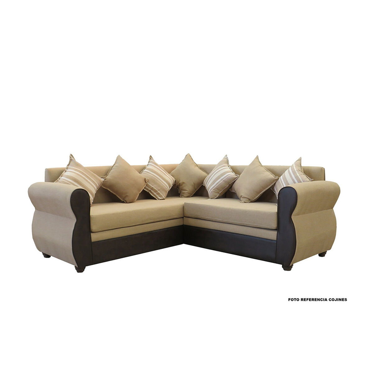 Seccional Almore Francia 5 Cuerpos Beige Caf&eacute;