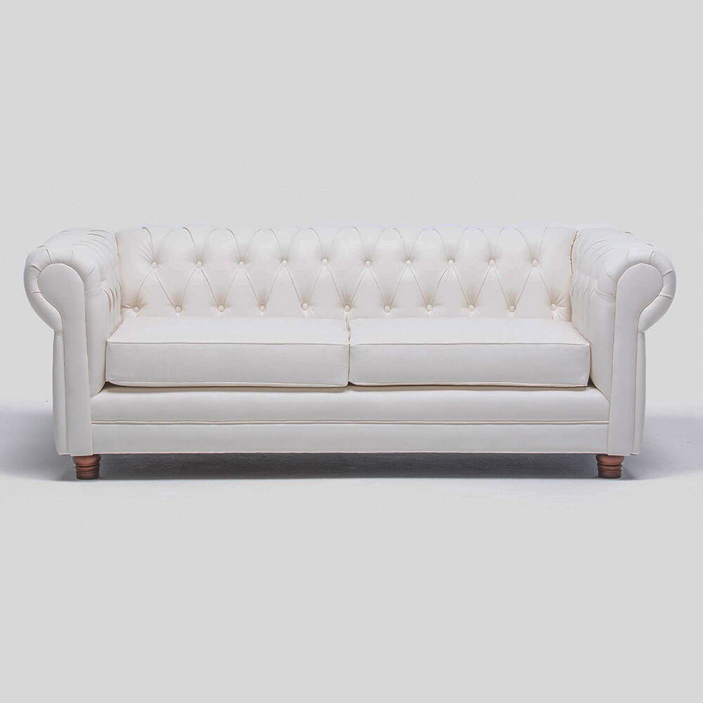 Sofá Barra Design Chesterfield 3 Cuerpos Crudo