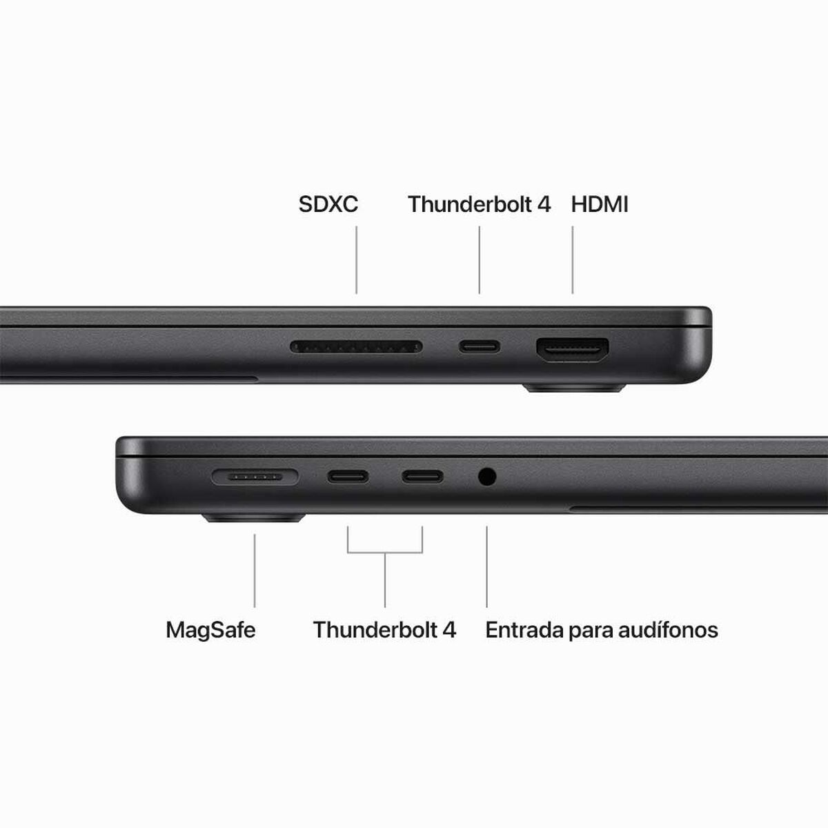 MacBook Pro Apple Chip M3 Pro 18GB 512GB SSD 14,2" Negro Espacial