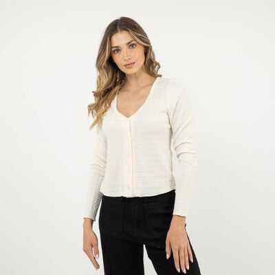 Polera Manga Larga Mujer Zibel Crudo, Negro, Oliva