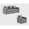 Juego de Living  Muebles MPR Charlotte 3-1-1 Cuerpos Gris
