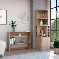 Combo Bar Esquinero + Mesa de Arrimo TuHome Beijing Wengue