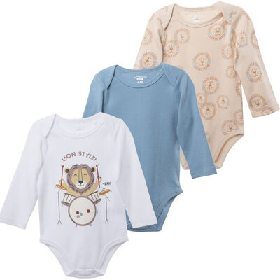 Pack 3 Body Manga Larga de Algodón Chess Baby