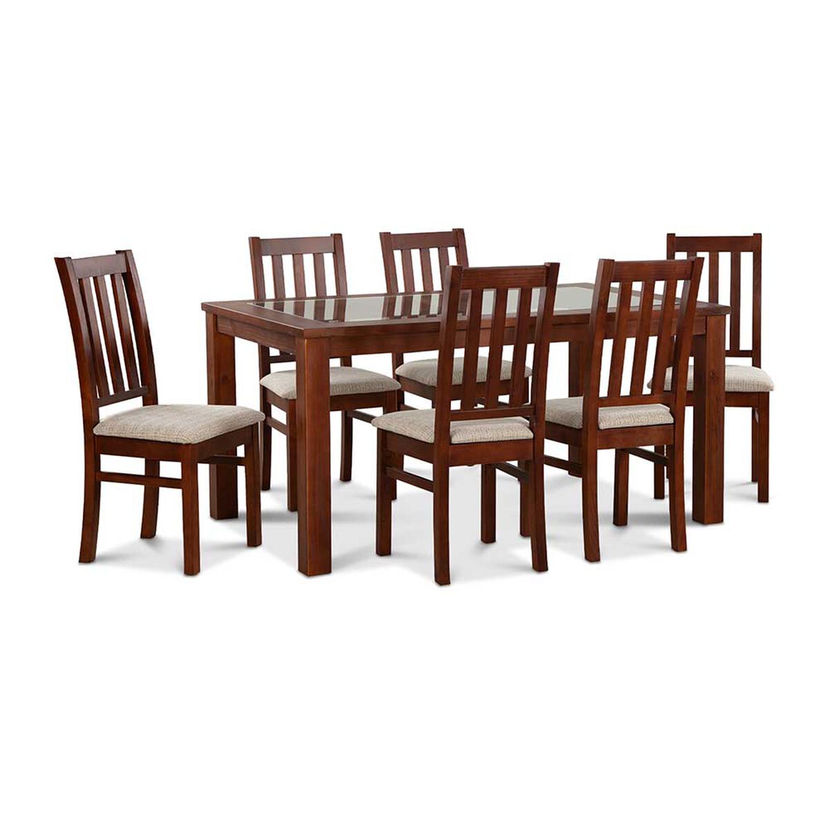 Juego de Comedor CIC &Ntilde;uble 6 Sillas Caramelo Beige