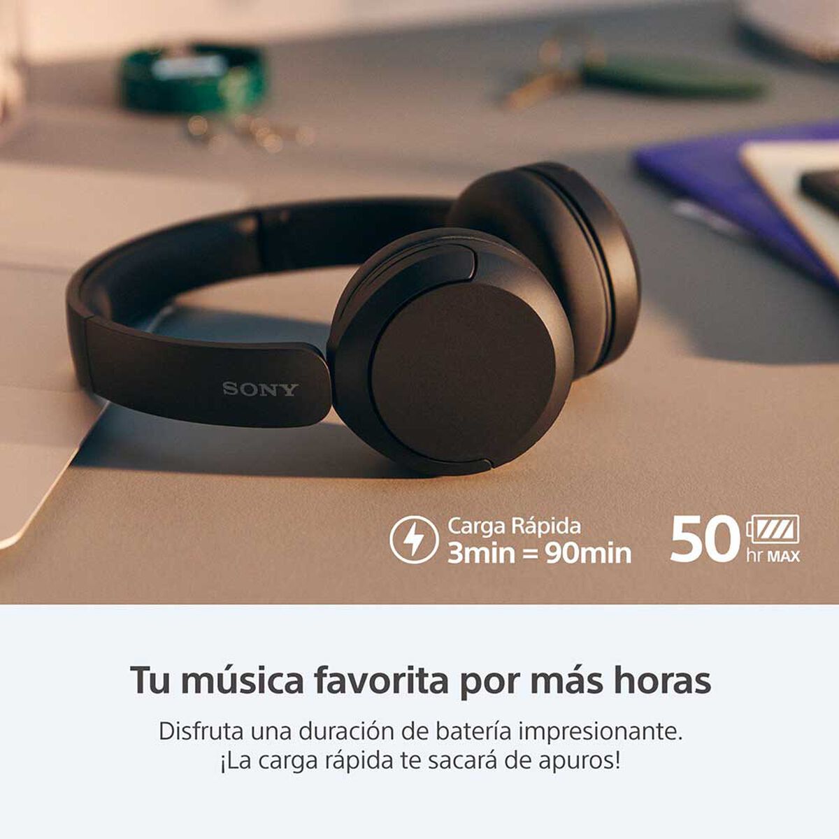 Audífonos Bluetooth Over Ear Sony WH-CH520/BZ Negros
