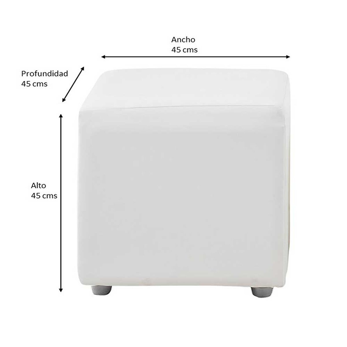 Pouf Bodevir Cali PU Blanco&nbsp;