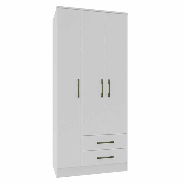 Clóset Vekkahome Pequim 3 Puertas 2 Cajones Blanco