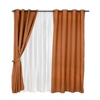 Set de Cortinas Mashini Pucon 140 x 220 cm Ladrillo