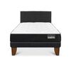 Cama Europea Belsogno 1,5 Plazas Plus + Respaldo Black