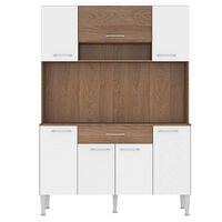 Mueble de Cocina Vekkahome Emi 1 Cajón 7 Puertas Café