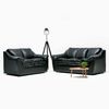 Juego de Living Cabsur Galicia Sofá 3 Cuerpos + Sofá 2 Cuerpos PU Negro