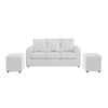 Sofá Bodevir Kendy 3 Cuerpos + Dos Pouf Cali Blanco