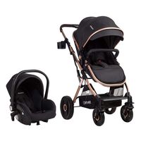Coche Cuna Travel System Bebe Vox Negro Dorado Bebesit