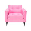 Juego de Living Bodevir Retro Felpa 3 Cuerpos + Dos Sillones 1 Cuerpo Rosado
