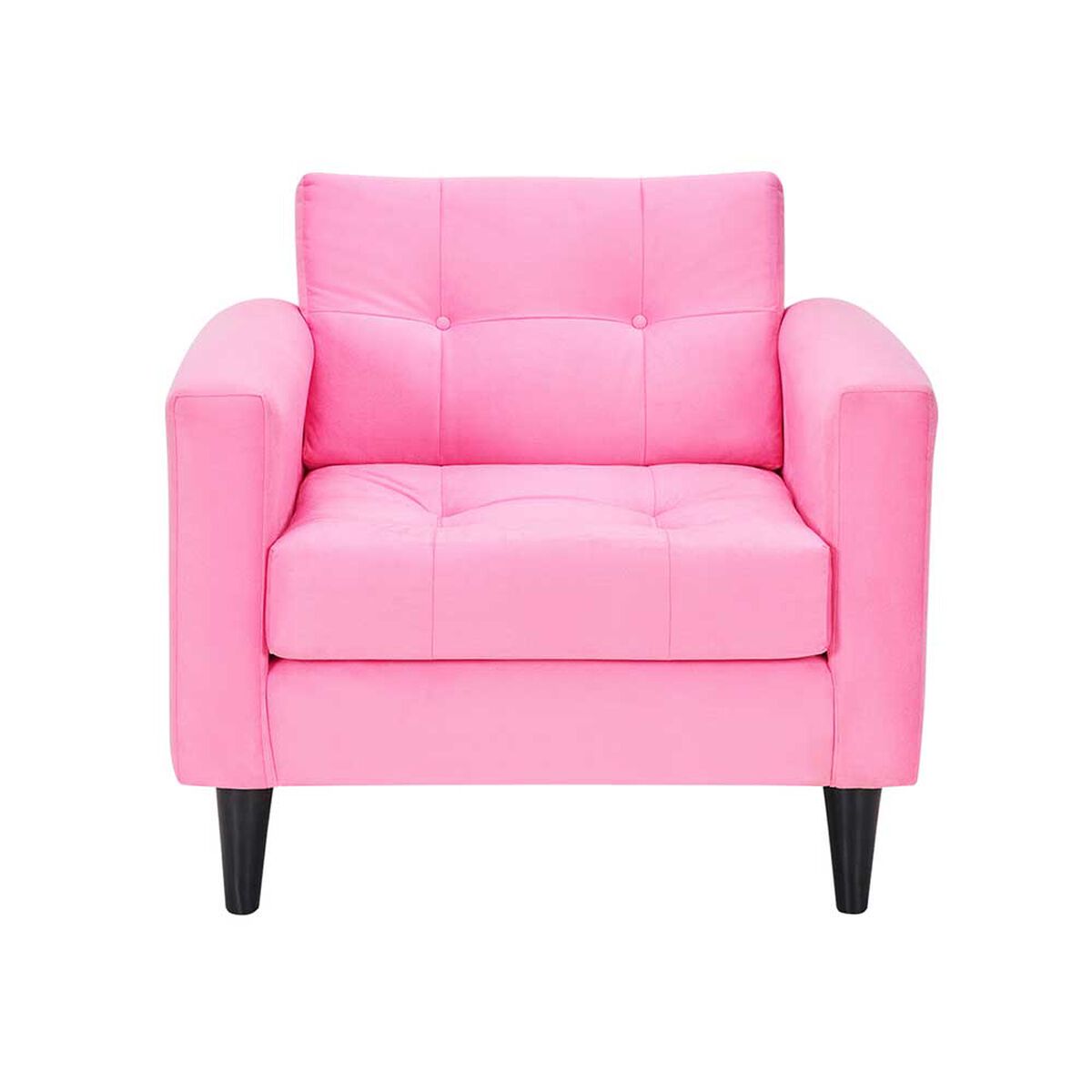 Juego de Living Bodevir Retro Felpa 3 Cuerpos + Dos Sillones 1 Cuerpo Rosado