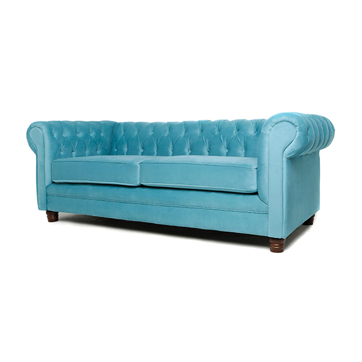 Sofá Barra Design Chesterfield 3 Cuerpos Turquesa