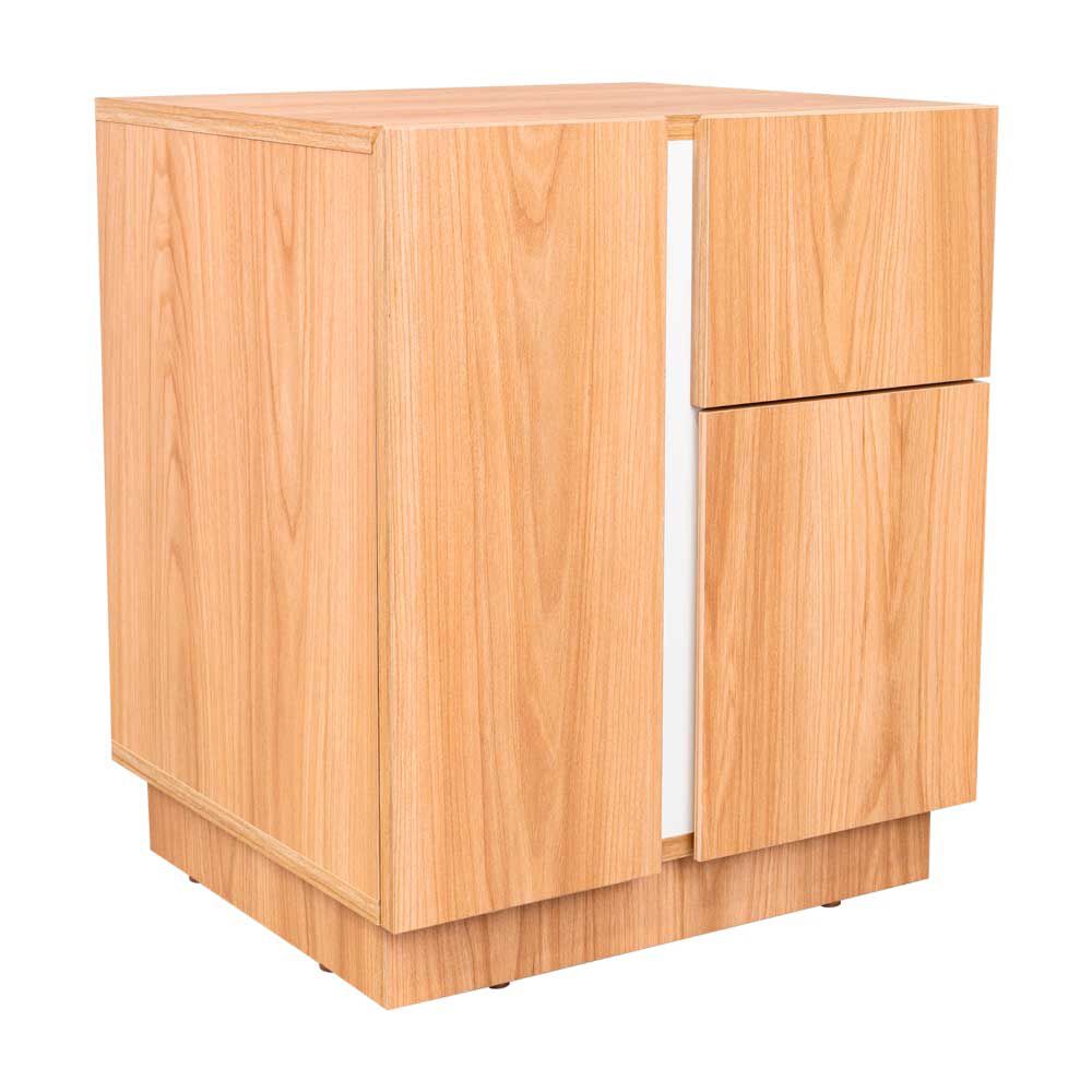 Velador Tuhome Carmi 1 Cajón Fresno Blanco