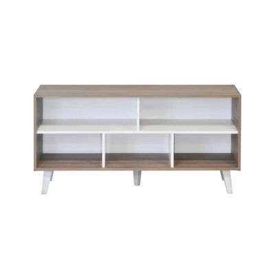 Rack TV Mobikit Luisiana Hasta 50" Roble Santana Blanco