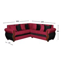 Sofá Secccional Muebles MYM Lucia 4 Cuerpos Burdeo