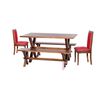 Juego de Comedor Latam Home Sevilla Girona 2 Sillas + 2 Bancas Cuero Kentucky Rojo