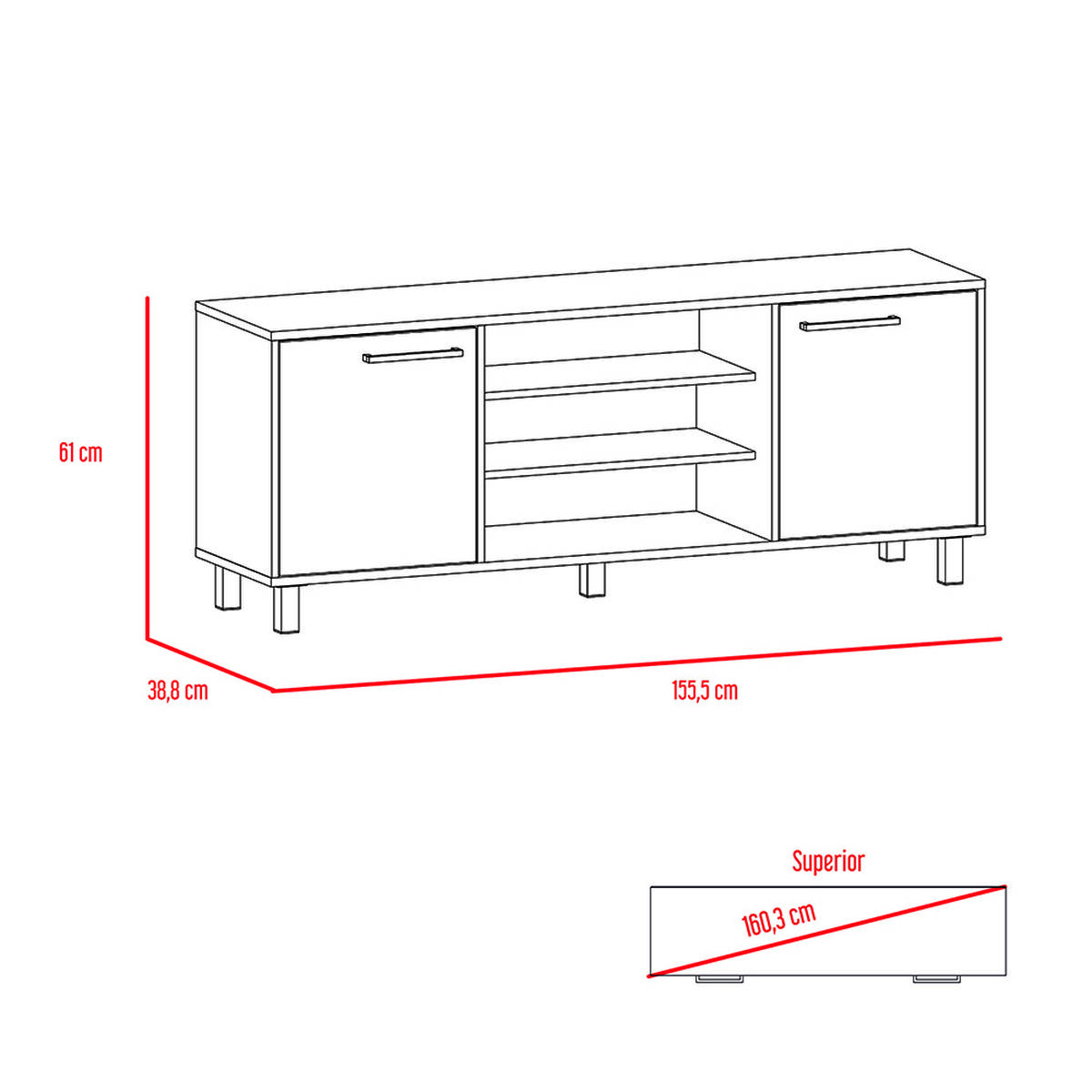 Combo Rack TV + Bar TuHome Kaia