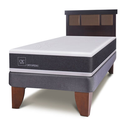 Imagen 2 del producto Cama Europea CIC 1,5 Plazas New Ortopedic + Respaldo Dublin Chocolate