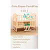 Cuna Colecho Madera Pack&Play con Mudador Rosad LuBabycas