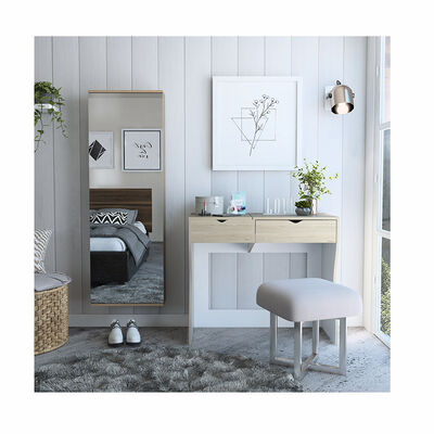 Mueble De Tocador + Zapatero Con Espejo Perla