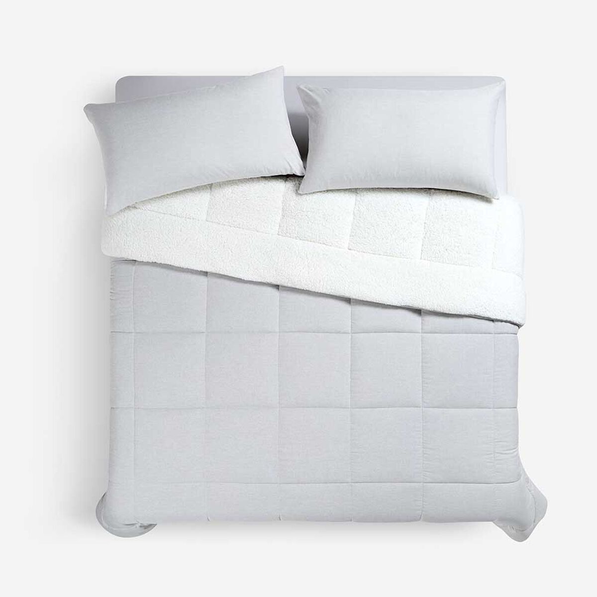 Plum&oacute;n Rosen 1,5 Plazas Sherpa Liso Gris