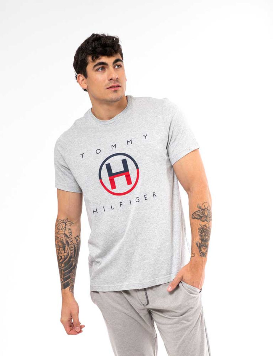 Polera De Pijama Algodón Estampada Manga Corta Hombre Tommy Hilfiger